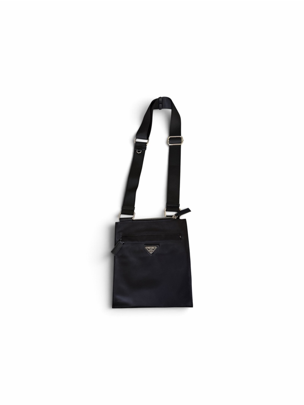 Prada Black Nylon Crossbody Pouch with Logo Triangle
